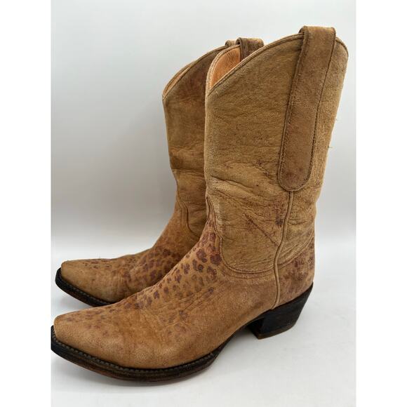 OLD GRINGO WOMEN'S LEOPARDITO WESTERN BOOTS - SNIP TOE Tan LEATHER SIZE 7 - Picture 7 of 11